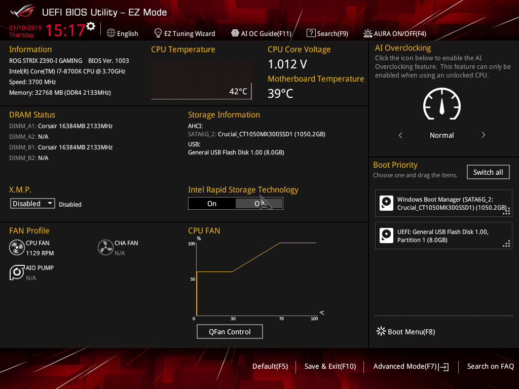 ASUS ROG Z390 BIOS and Software - Tiny at $200: ASUS Z390-I